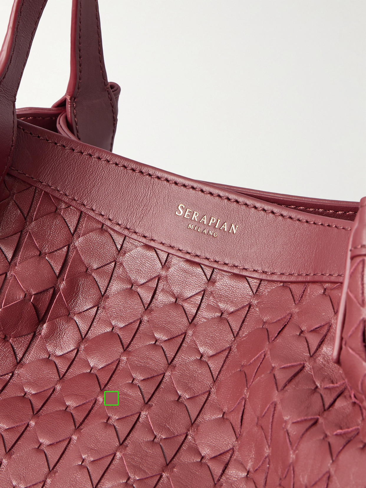 Serapian Secret Large Woven Leather Tote In Burgundy