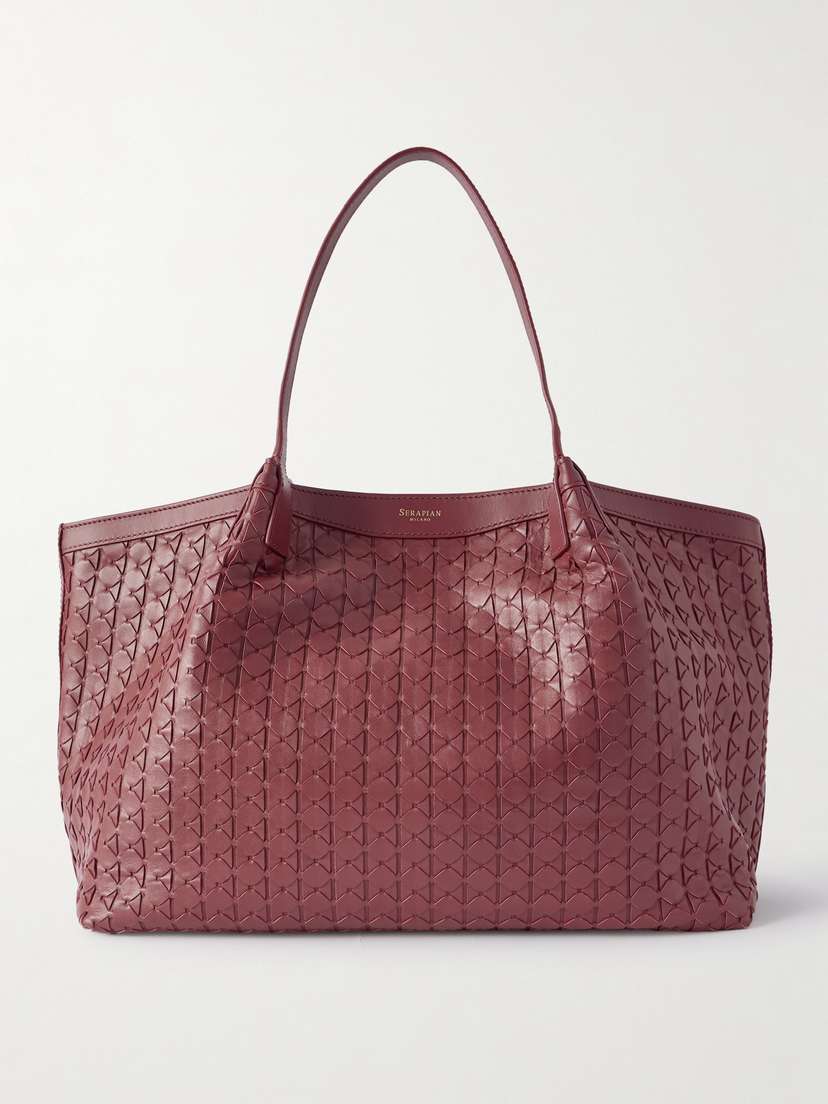 Serapian Secret Large Woven Leather Tote