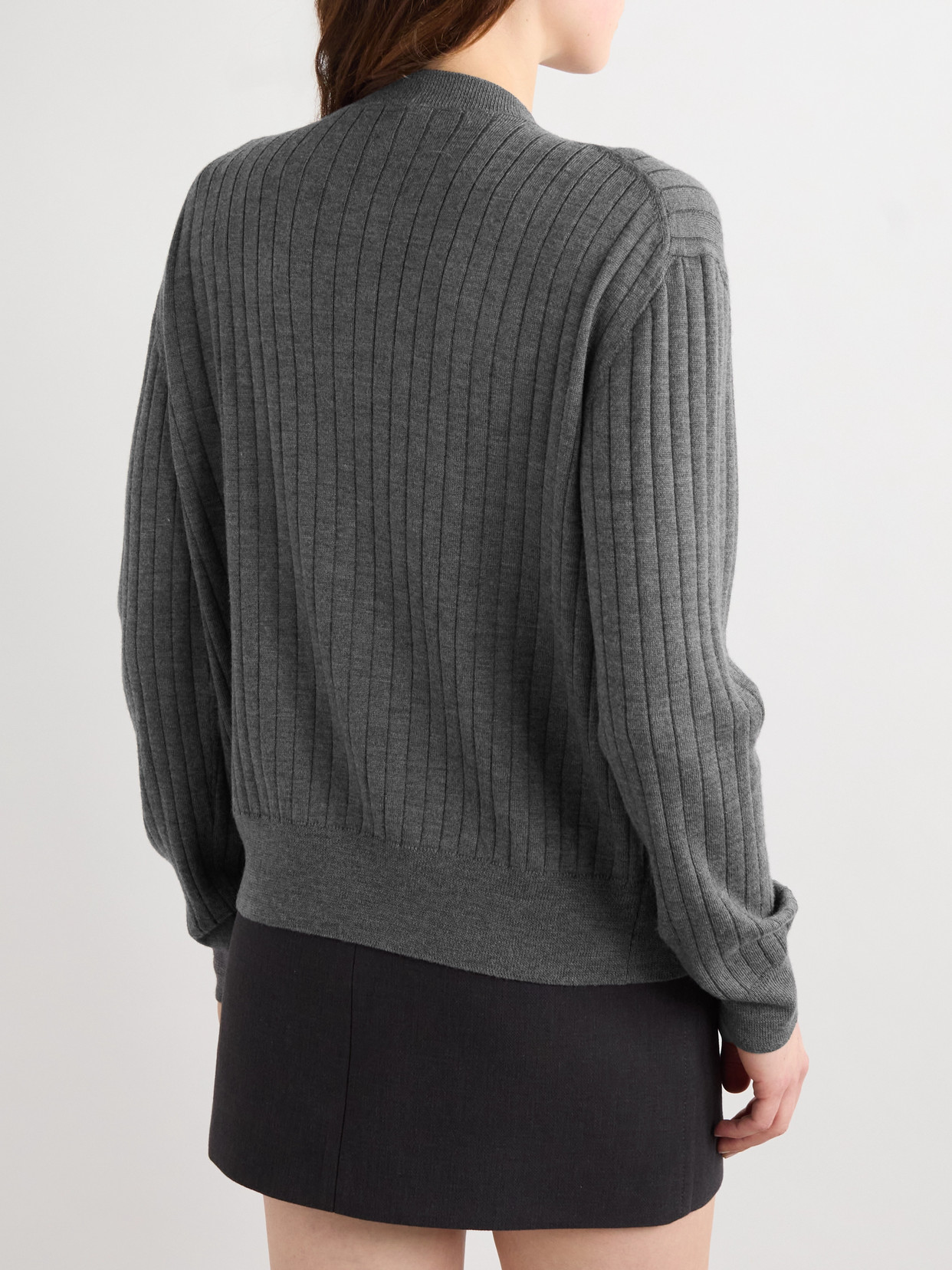 Shop Bottega Veneta Ribbed Wool Cardigan