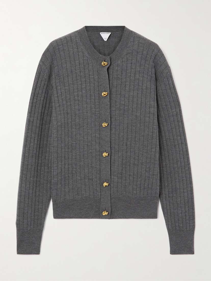 Bottega Veneta Ribbed Wool Cardigan