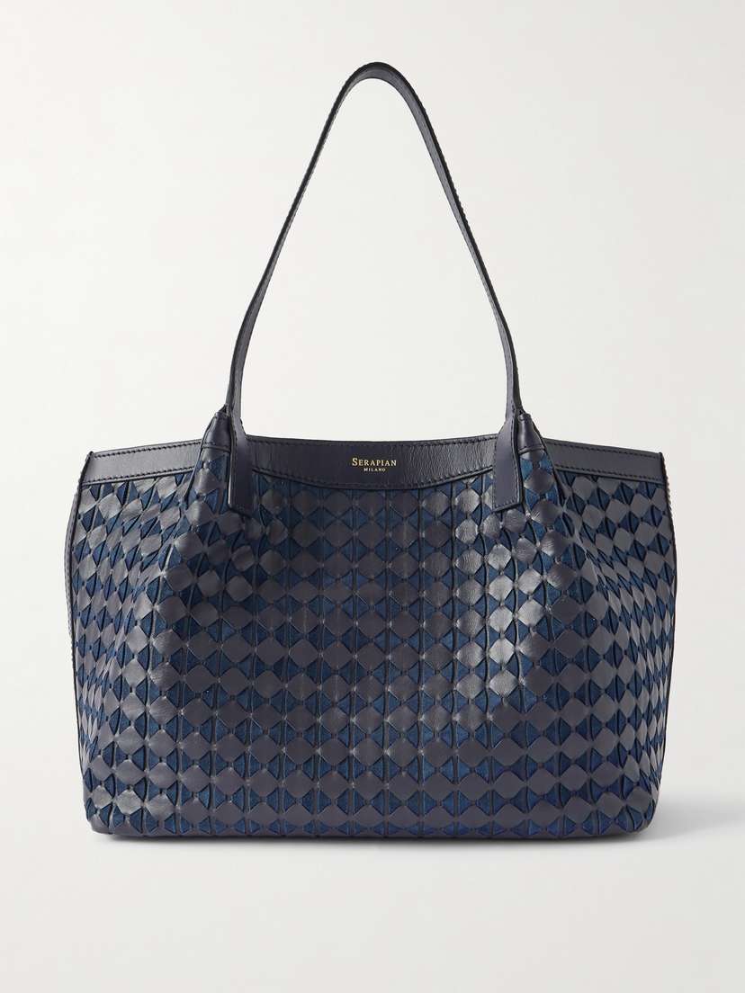 Serapian Secret Moscaico Small Textured-leather Tote