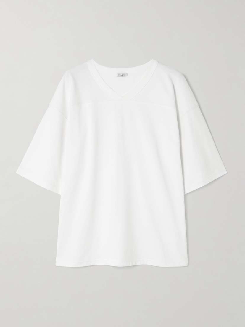 St. Agni Match Paneled Organic Cotton-jersey T-shirt