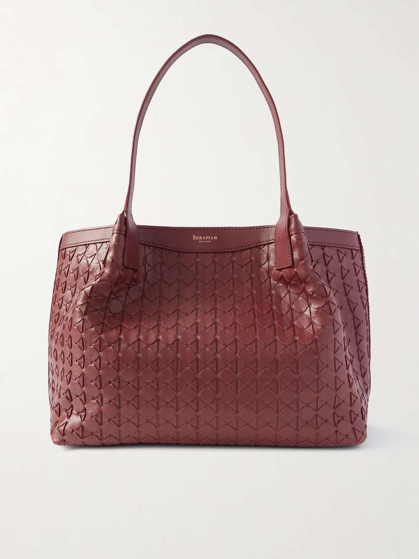 Serapian Secret Small Woven Leather Tote