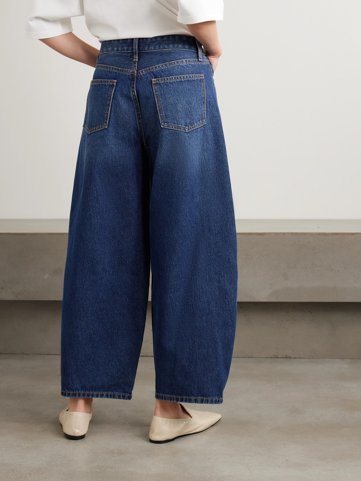 Paneled Mid-Rise Wide- Leg