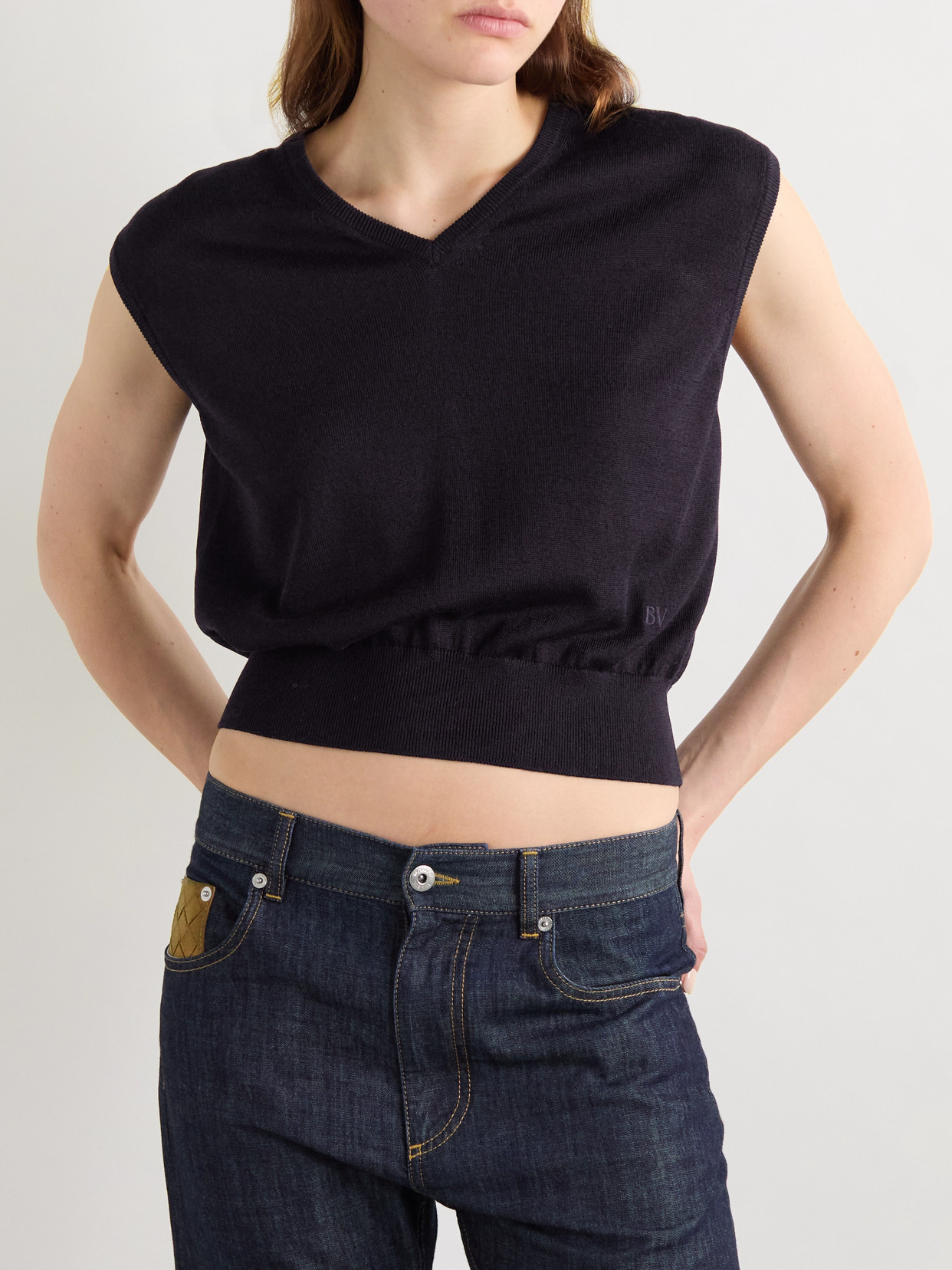 Shop Bottega Veneta Cotton-blend Tank And Cardigan Set