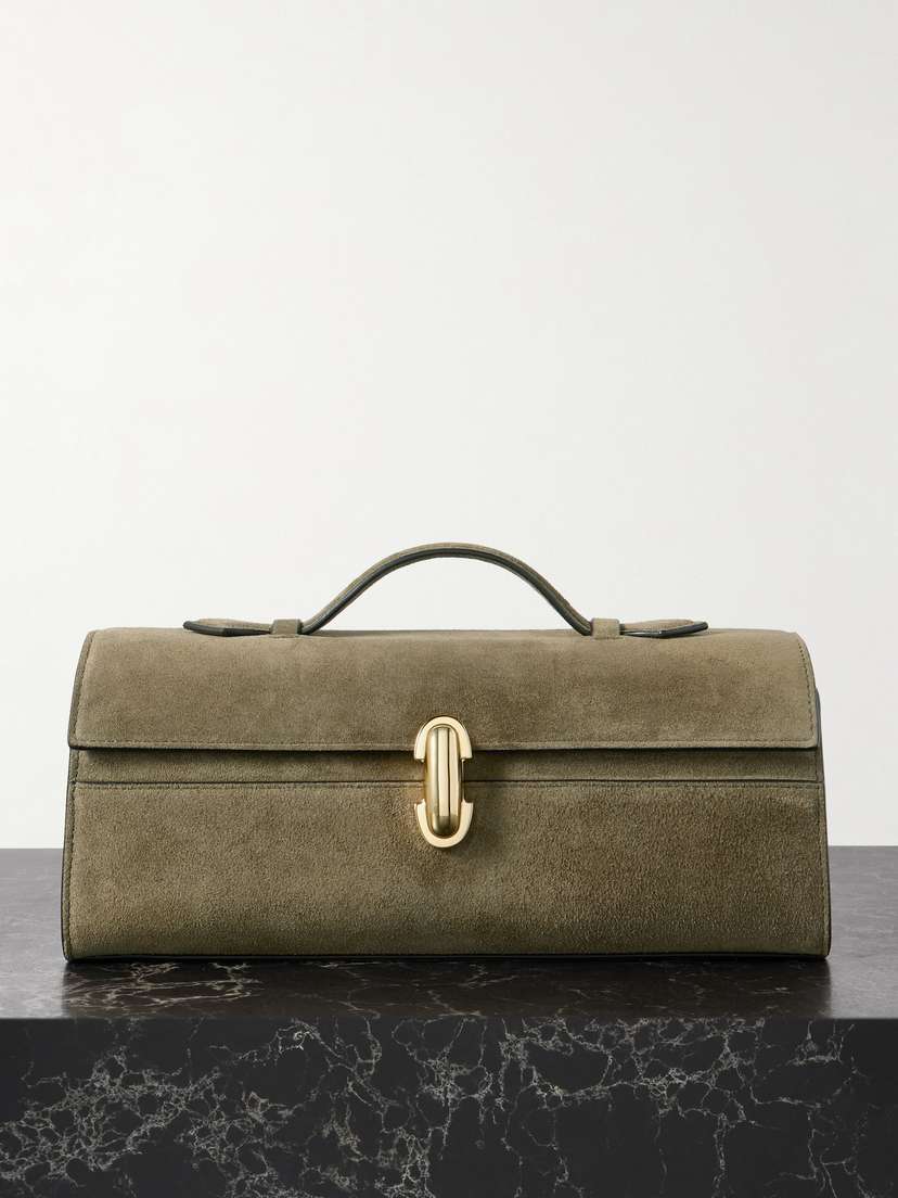 Savette Slim Symmetry Pochette Suede Tote