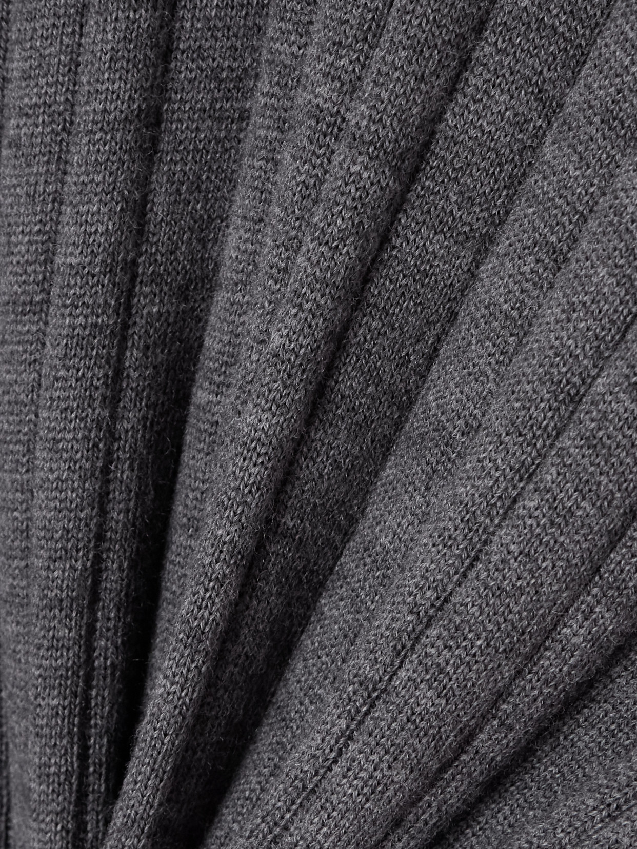 Bottega Veneta Womens Anthracite Ribbed Round-neck Wool Top