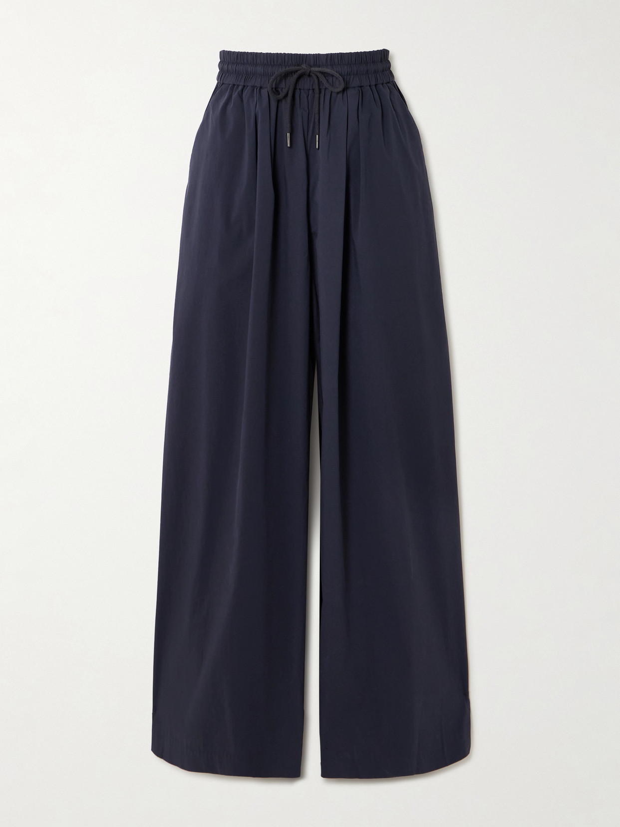 St Agni Cotton-blend Poplin Wide-leg Pants In Blue