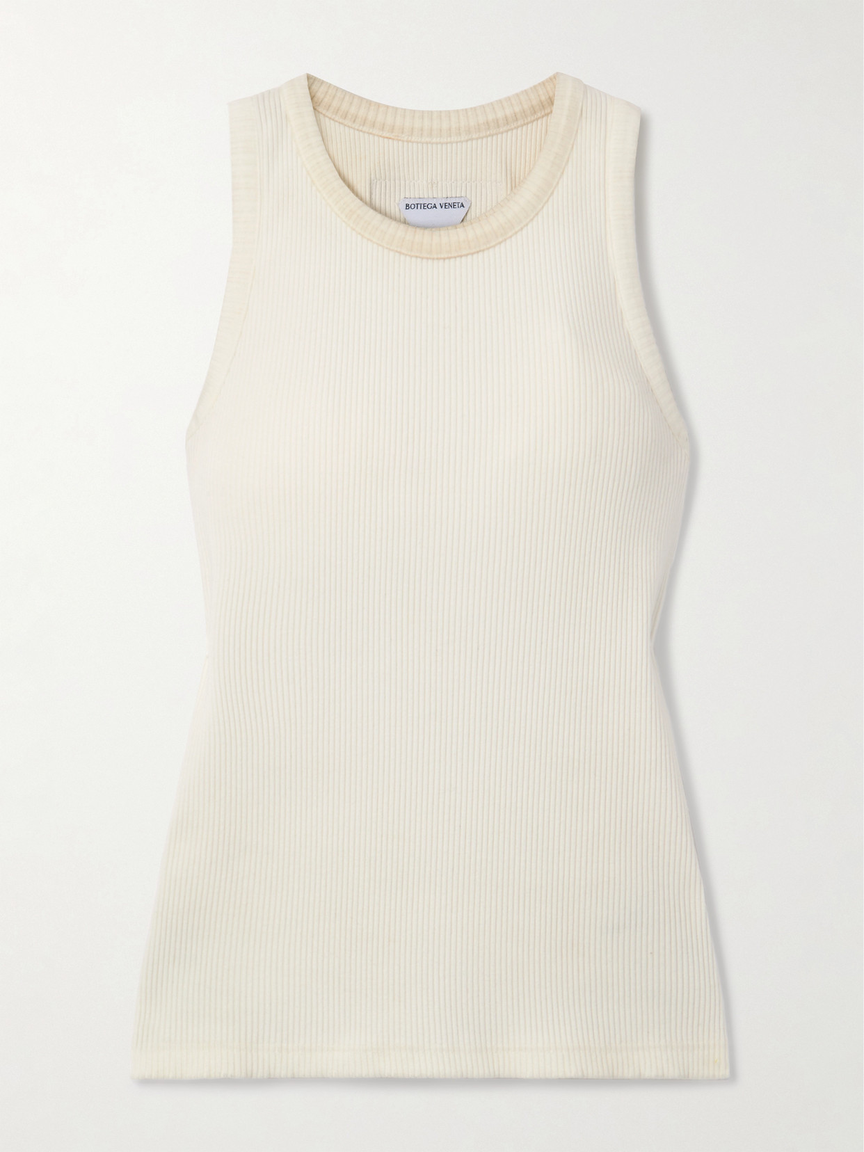 Bottega Veneta Appliquéd Ribbed Cotton-blend Jersey Tank