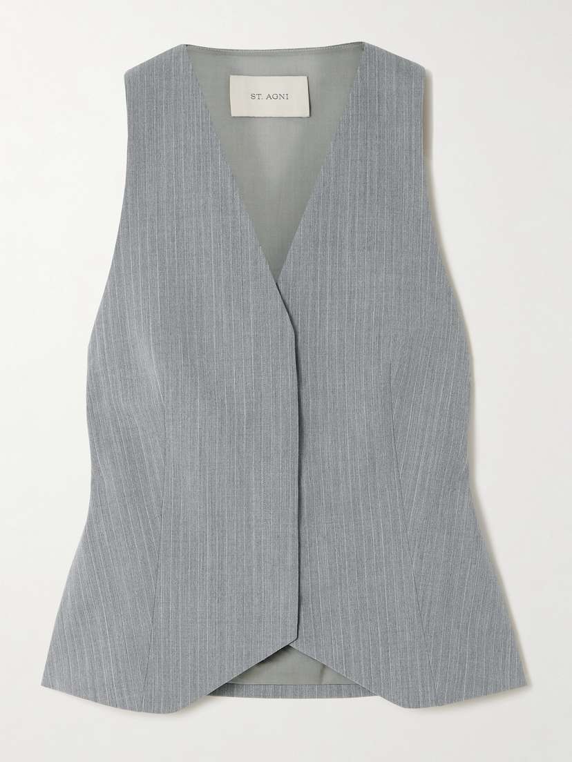 St. Agni Pinstriped Wool-blend Twill Vest