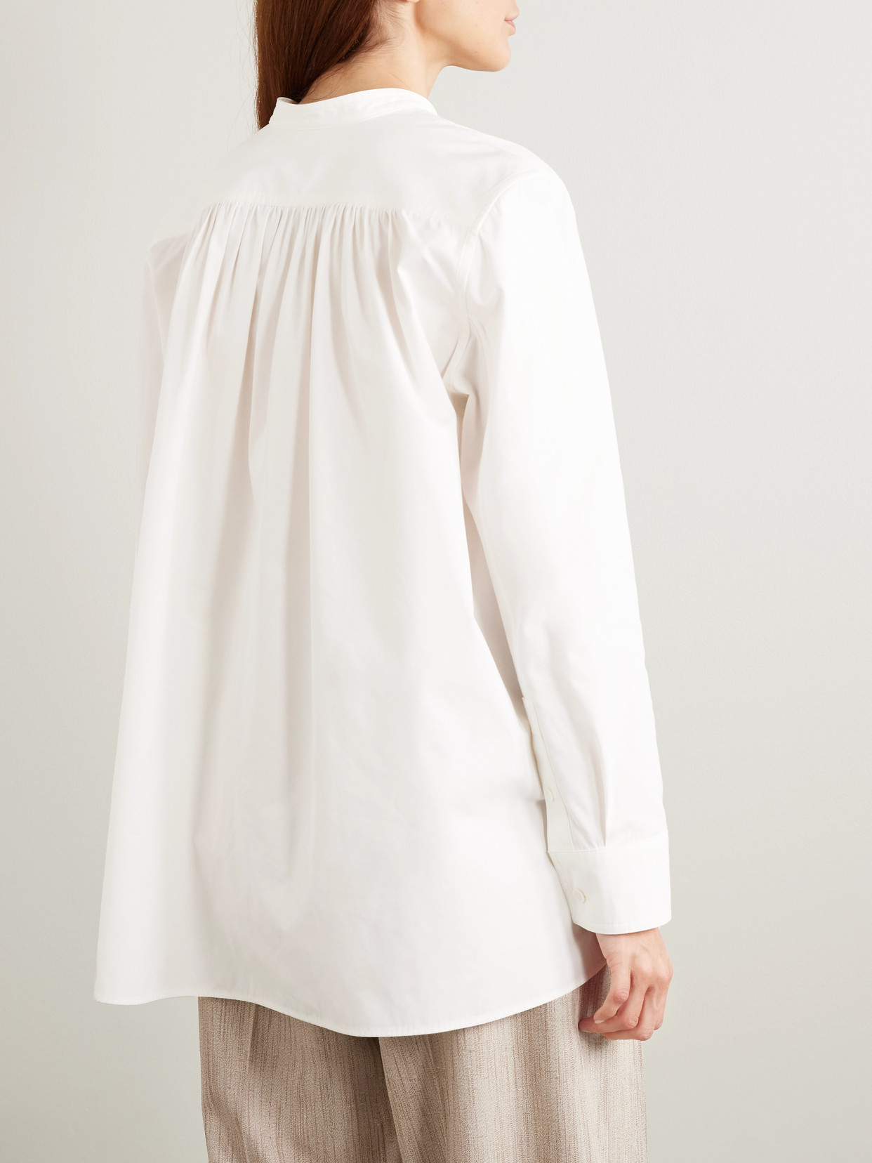 BOTTEGA VENETA PANELED COTTON-BLEND SHIRT