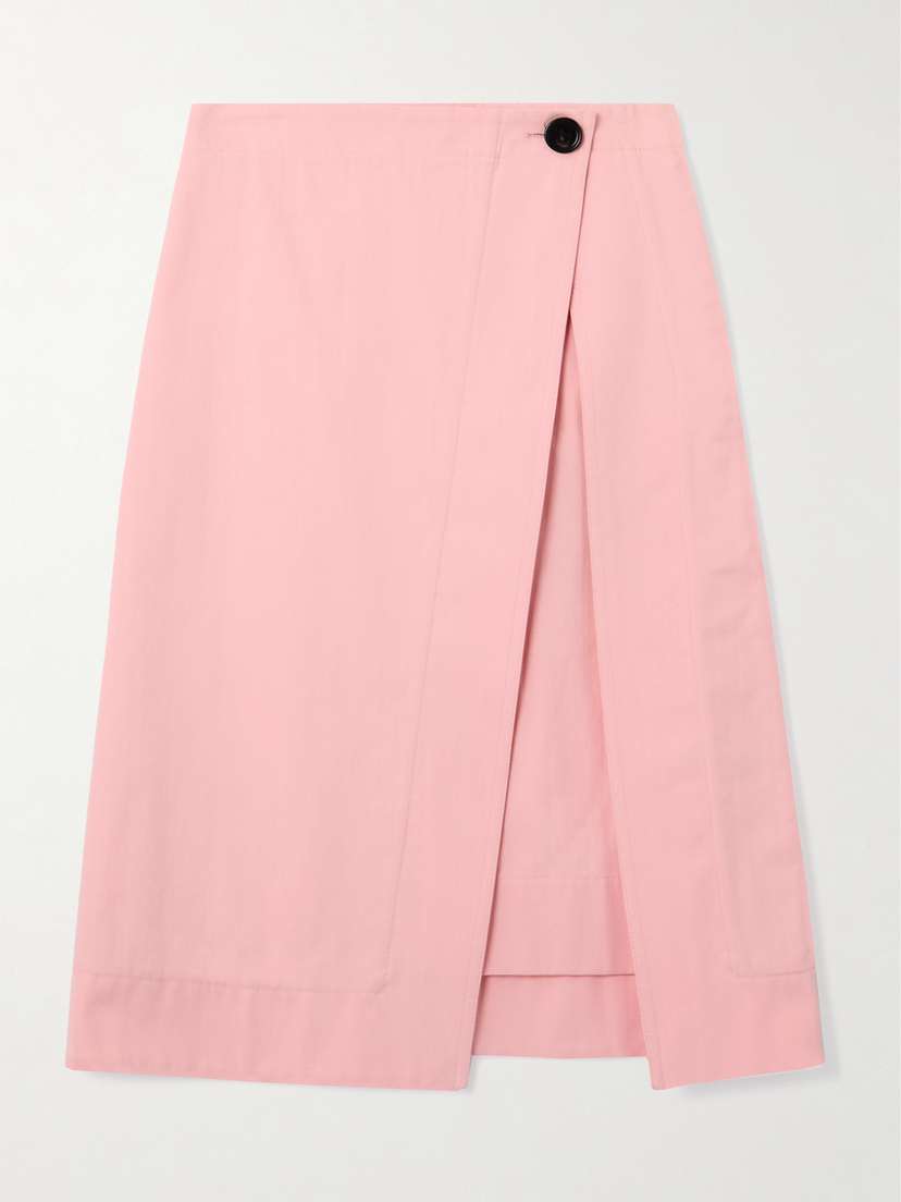 Bottega Veneta Wrap-effect Organic Cotton-twill Skirt