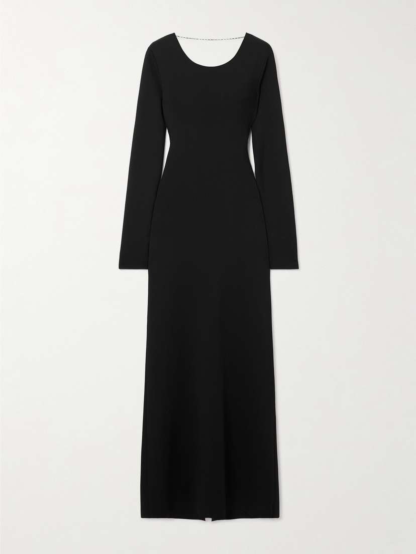 Bottega Veneta Open-back Chain-embellished Knitted Maxi Dress