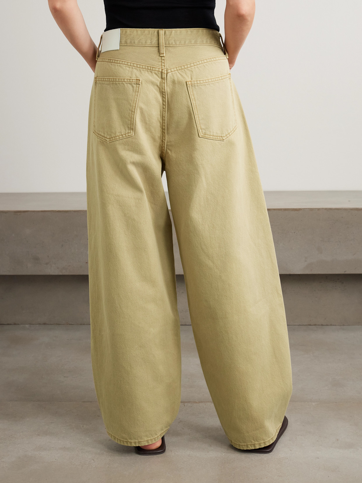 Paneled Mid-Rise Wide- Leg