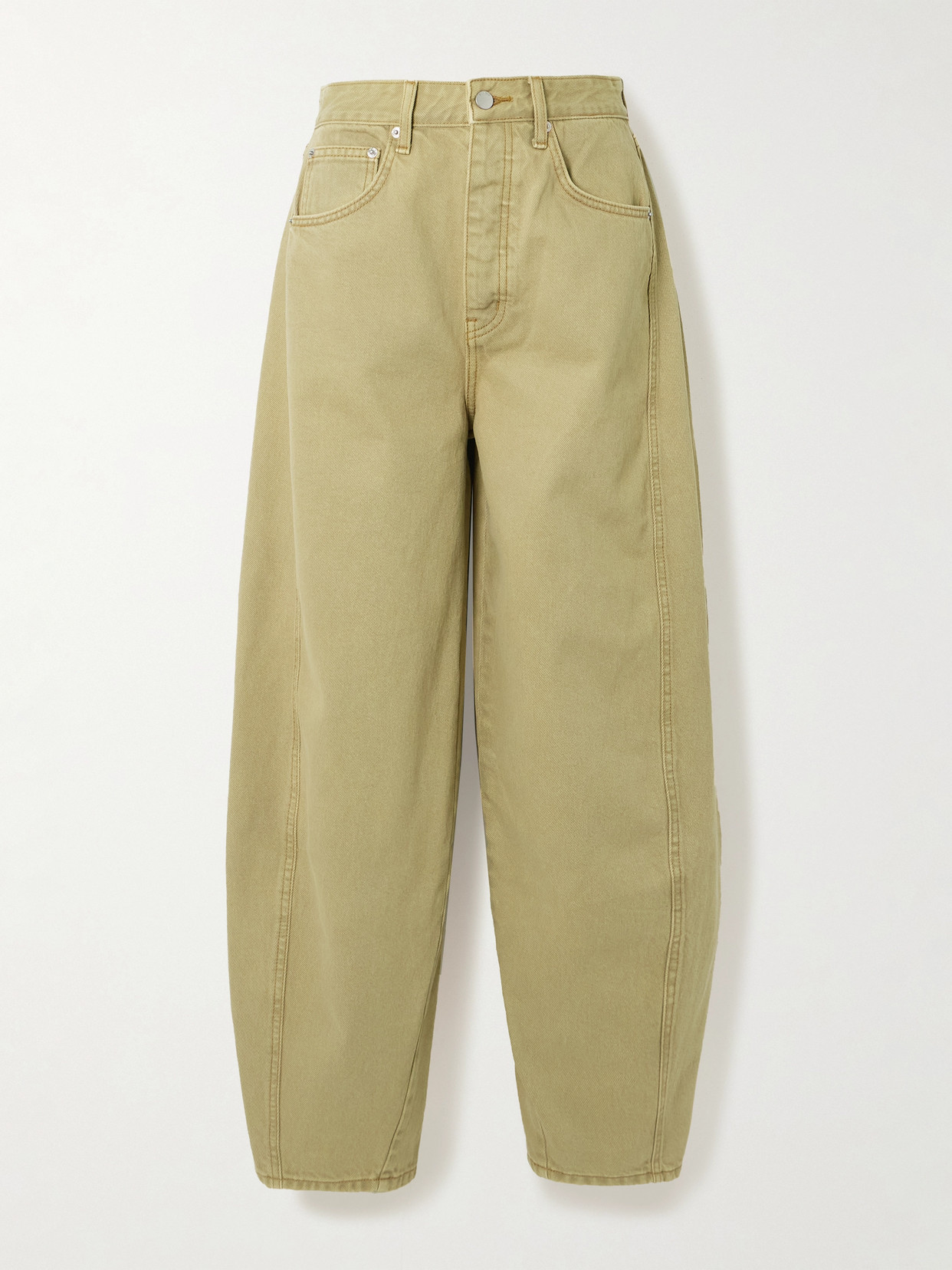 St Agni Paneled Mid-rise Wide-leg Organic Jeans In Neutral