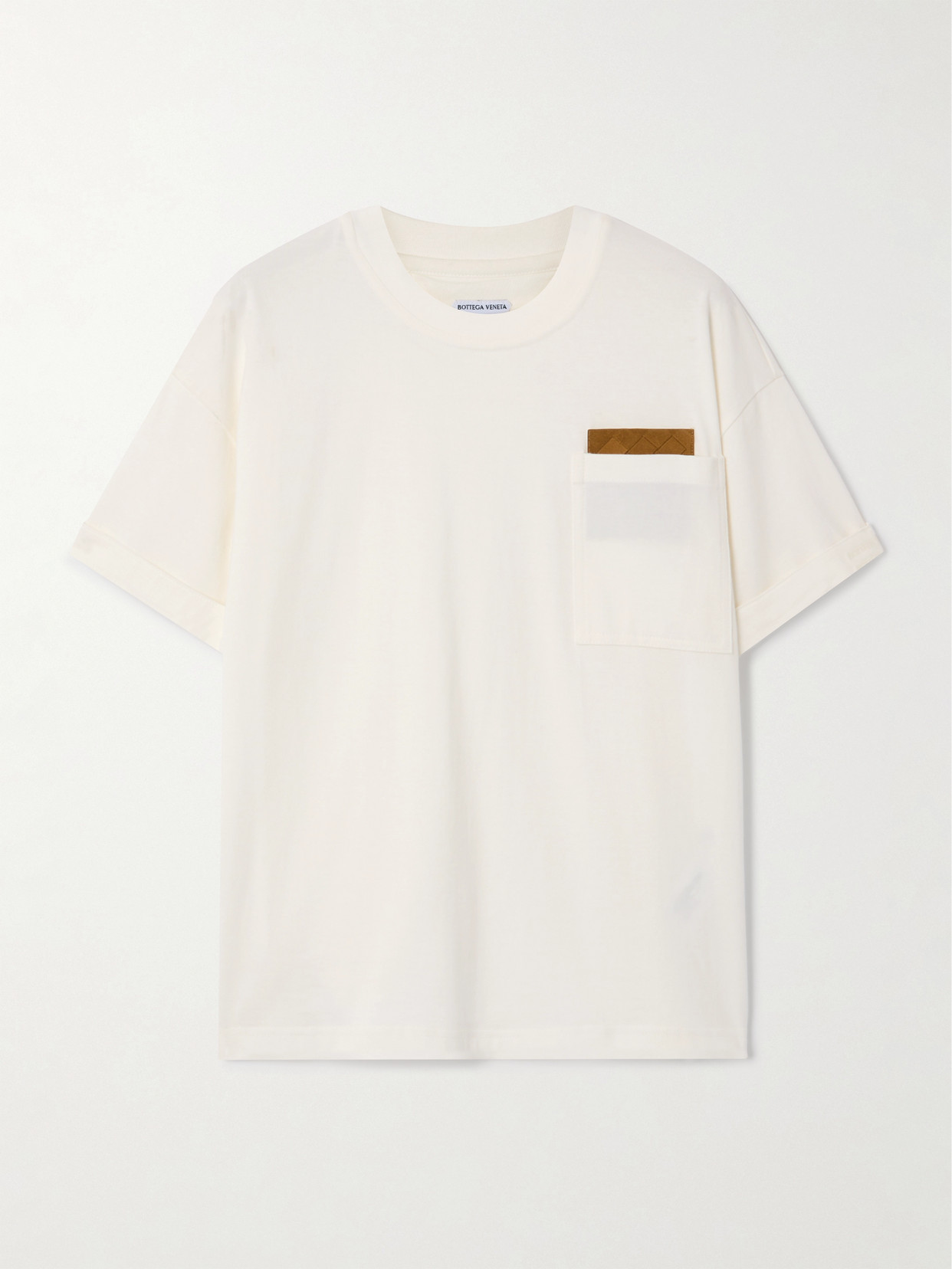 Bottega Veneta Intrecciato Suede-trimmed Cotton-jersey T-shirt