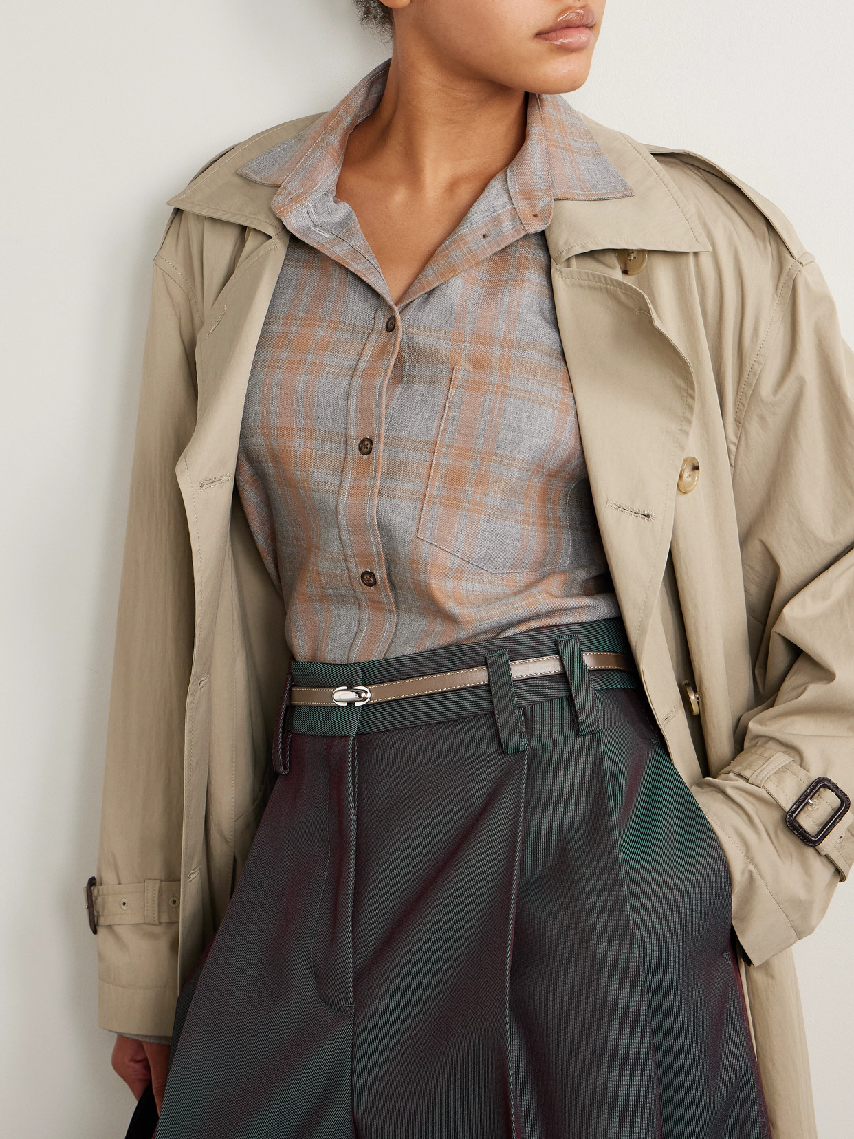 Savette Symmetry Leather Belt In Neutral