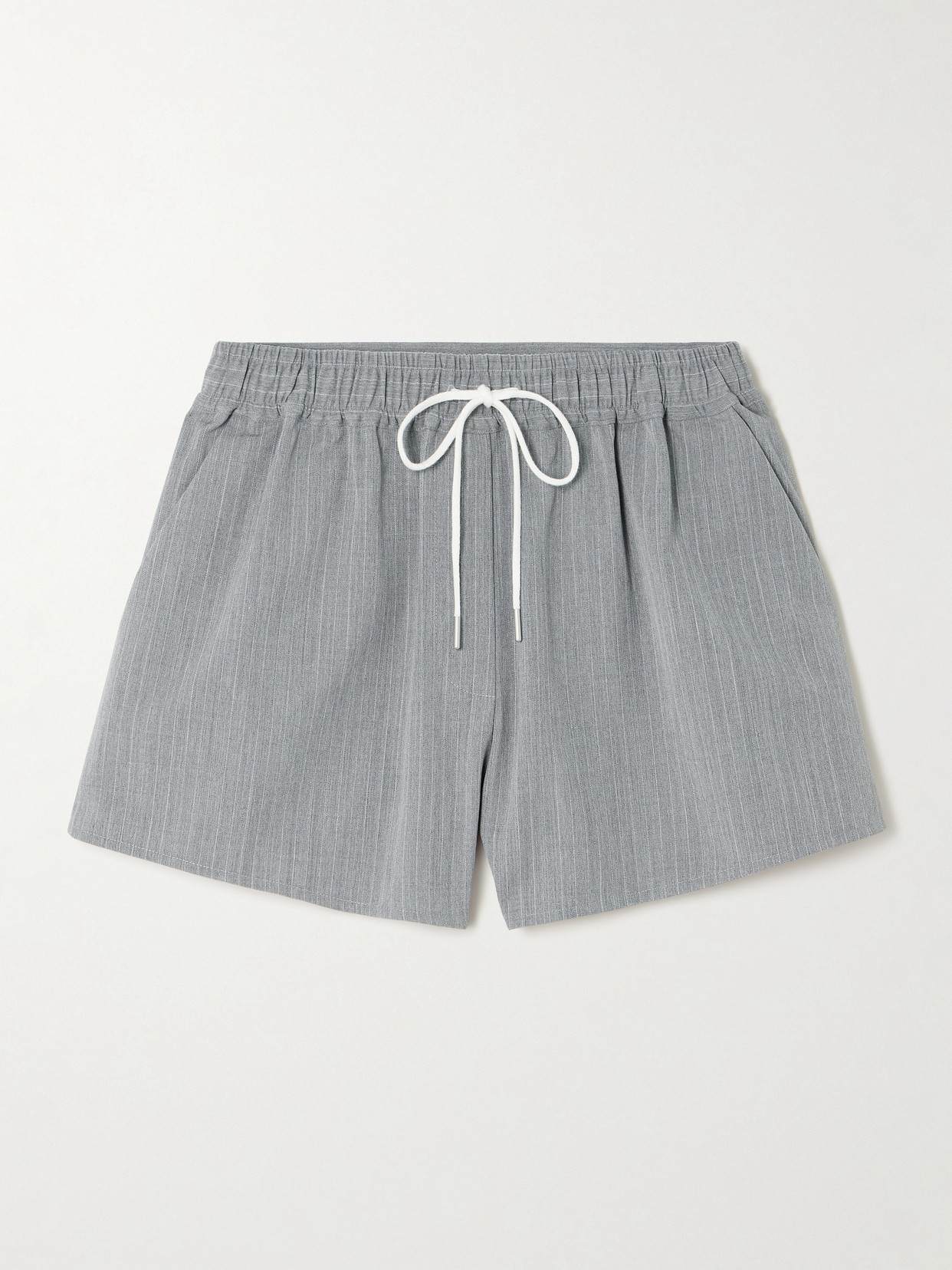 St Agni Pinstriped Wool-blend Twill Shorts In Multi