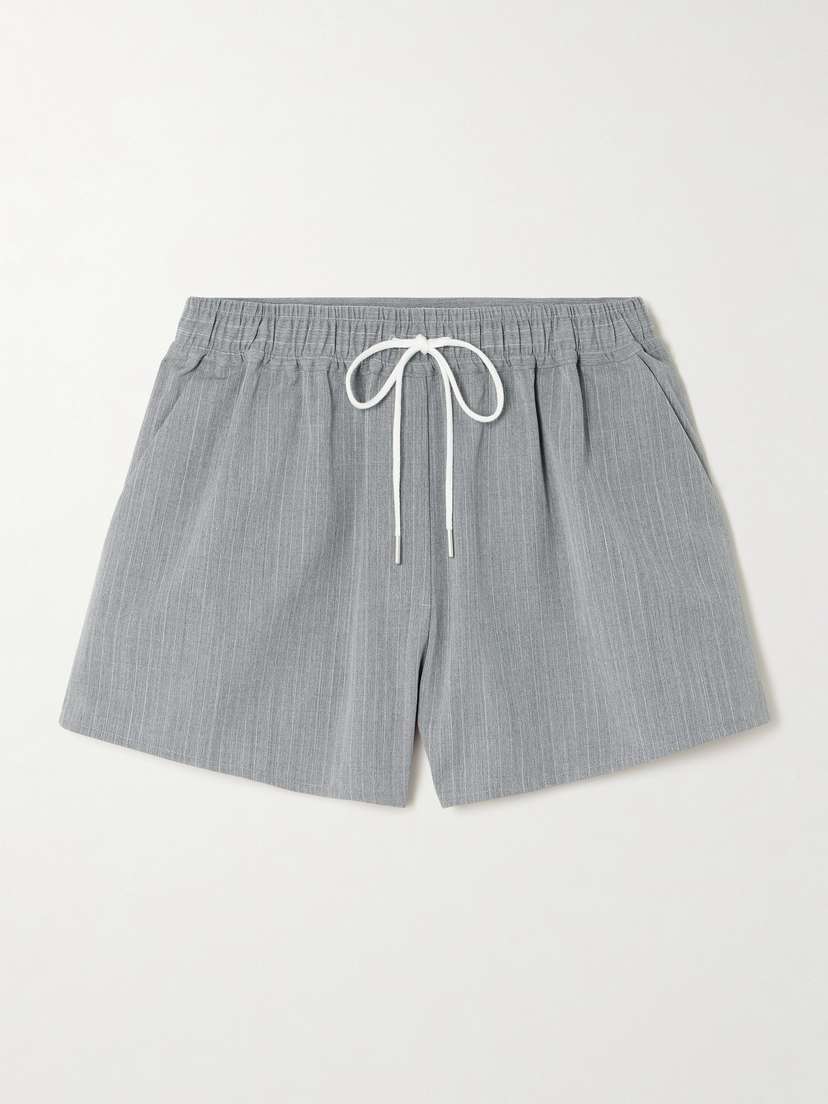 St. Agni Pinstriped Wool-blend Twill Shorts
