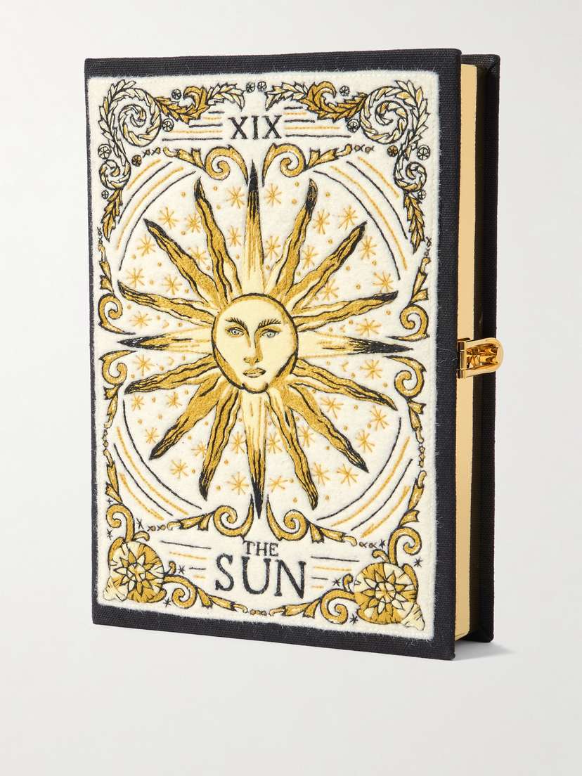 Olympia Le-Tan + Gabriel Azevedo Embroidered Appliquéd Canvas Clutch