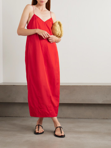 St. Agni Recycled-taffeta midi dress