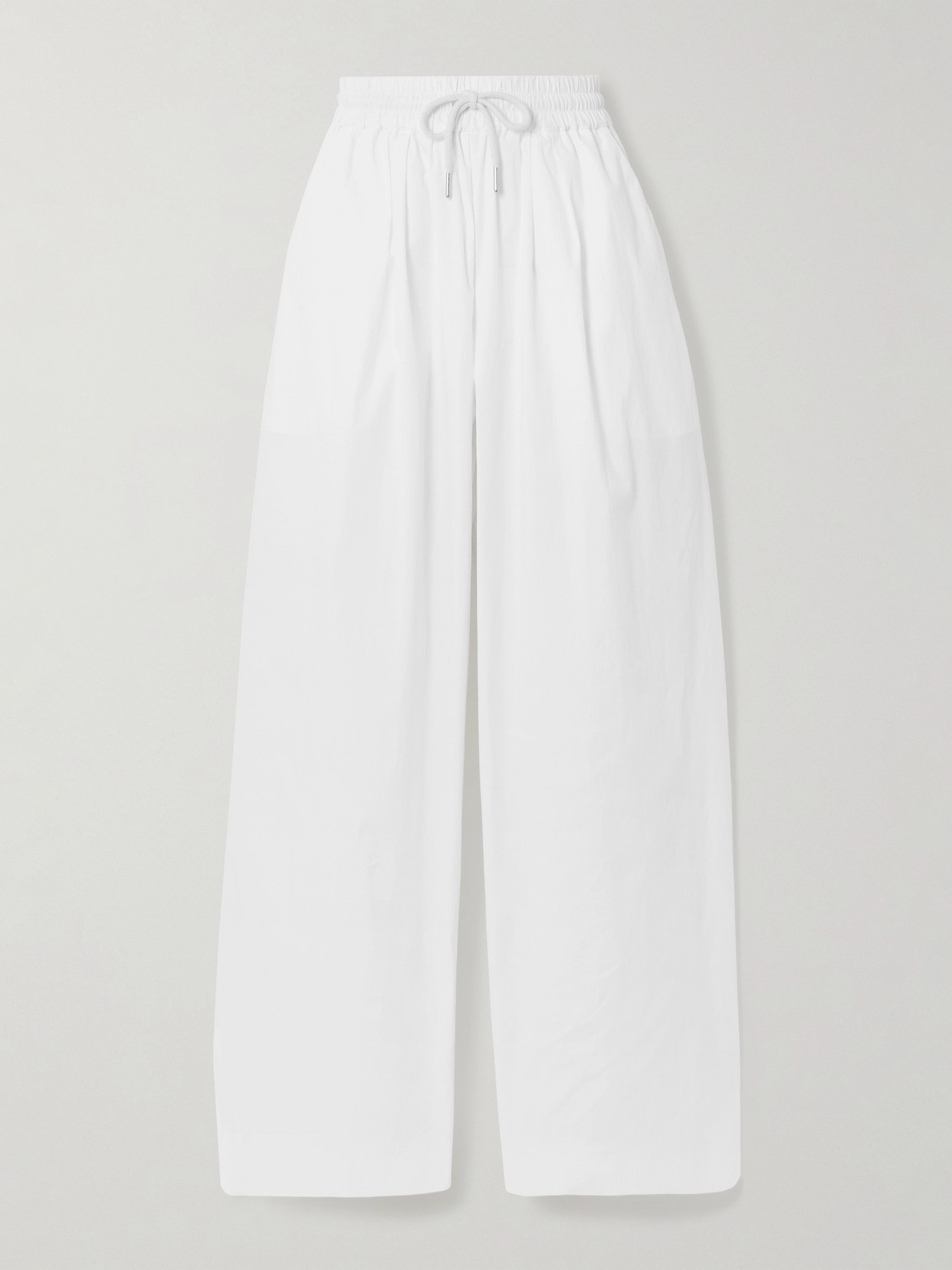 St Agni Cotton-blend Poplin Wide-leg Pants In White