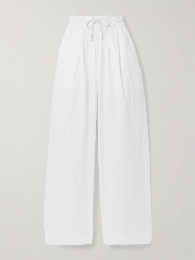 St. Agni Cotton-blend Poplin Wide-leg Pants