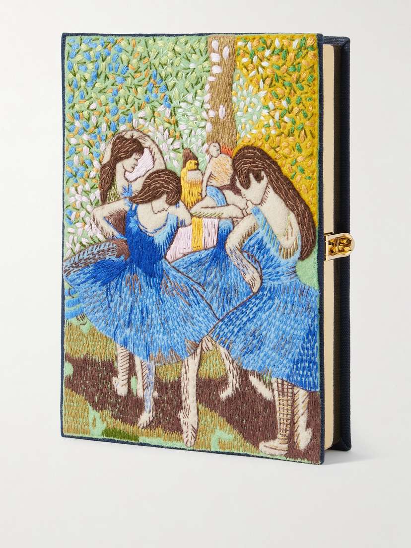 Olympia Le-Tan Museum Embroidered Appliquéd Canvas Clutch