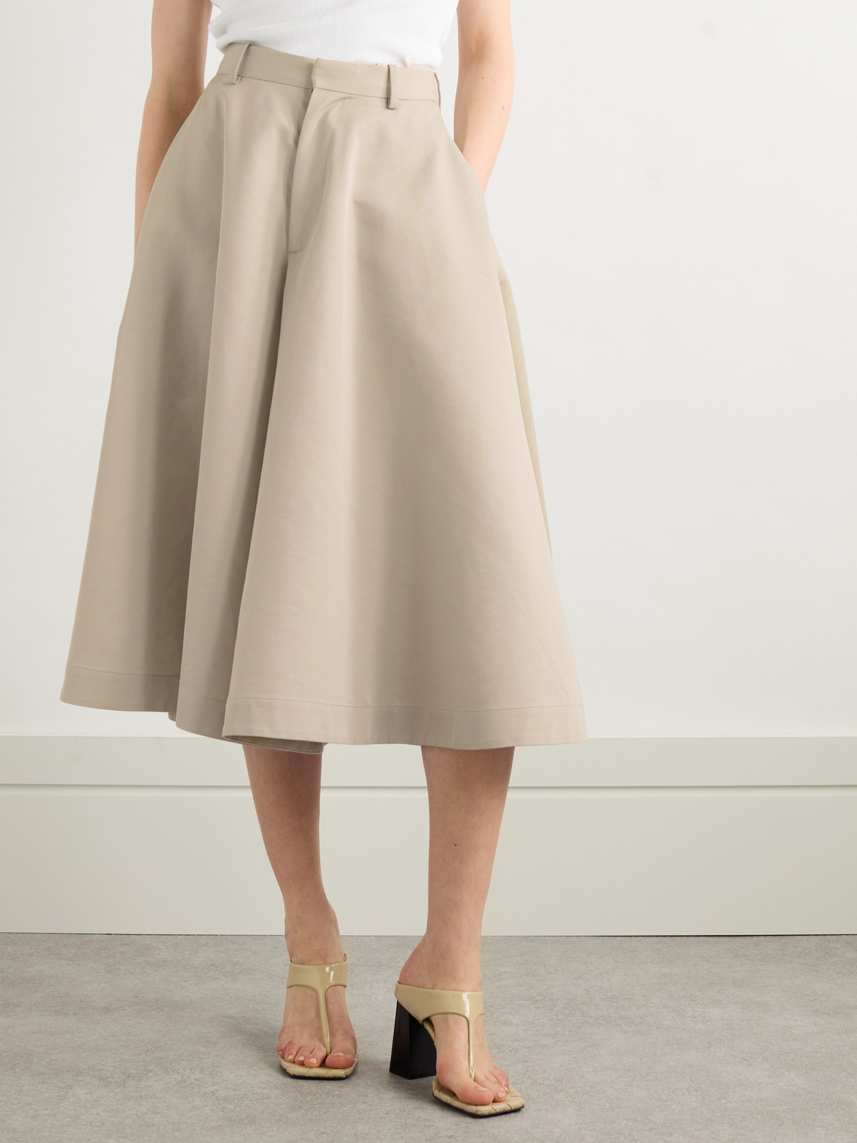 Cotton And Silk-Blend Twill Midi