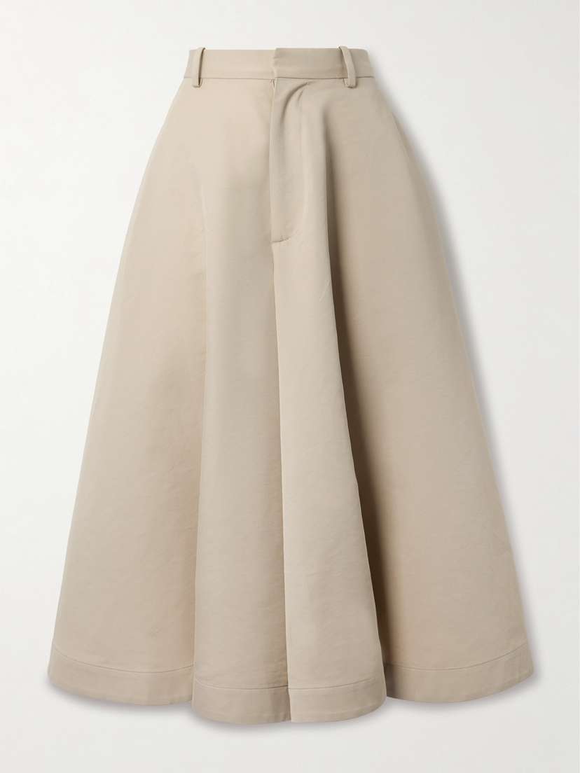 Bottega Veneta Cotton And Silk-blend Twill Midi Skirt