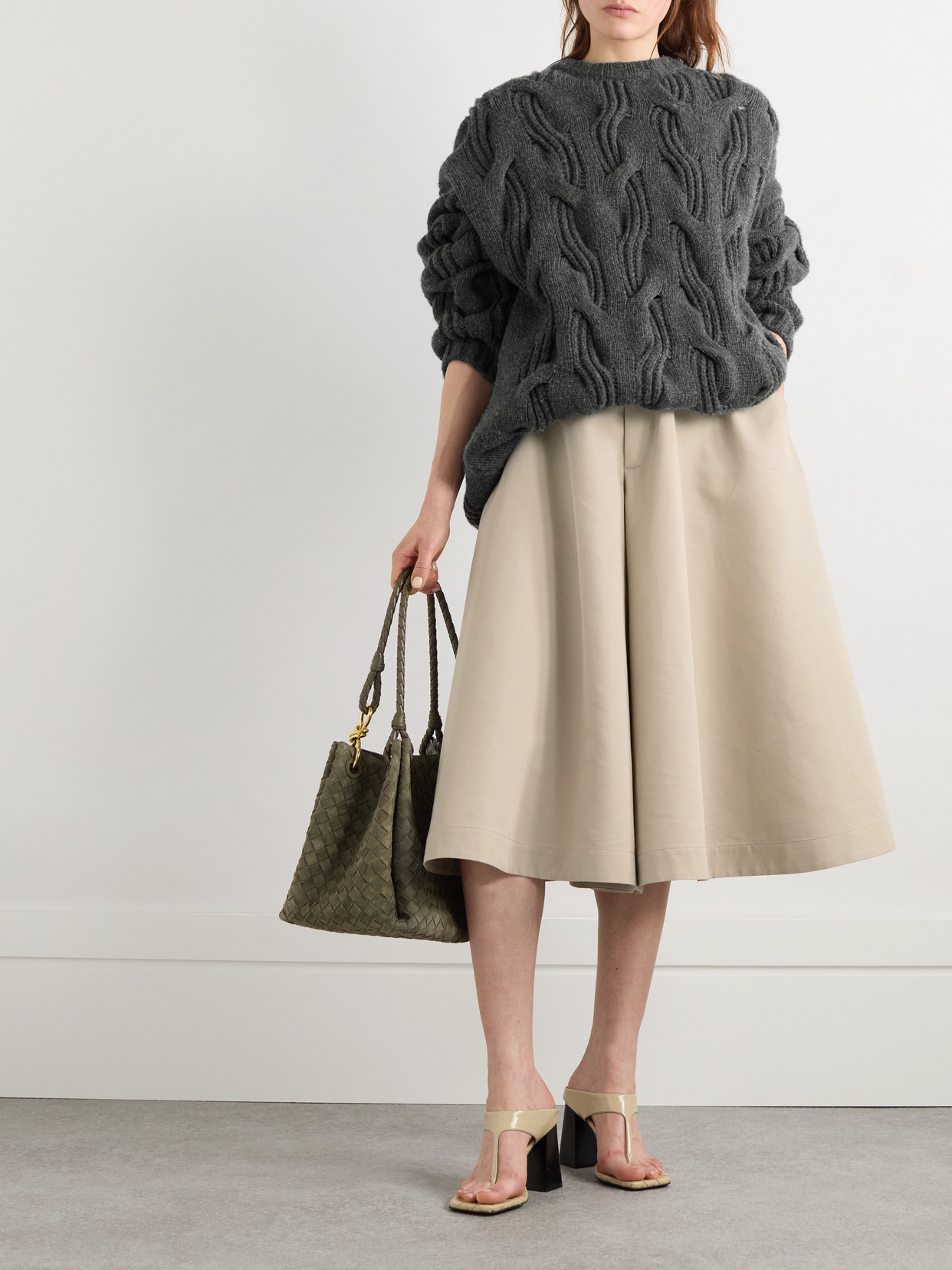 Cotton And Silk-Blend Twill Midi