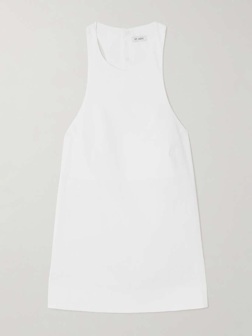 St. Agni Open-back Cotton-blend Poplin Tank