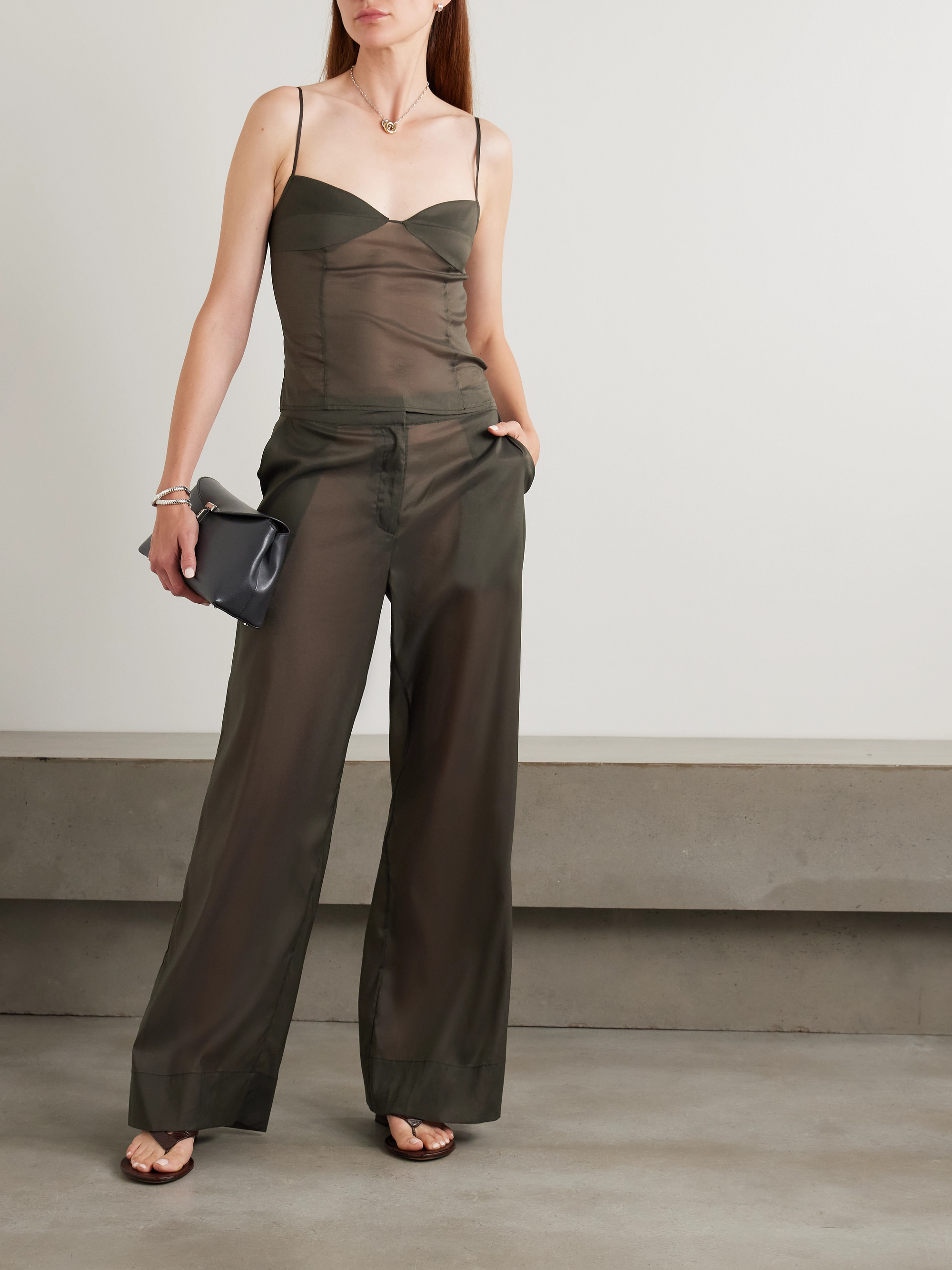 St. Agni Organza wide-leg pants