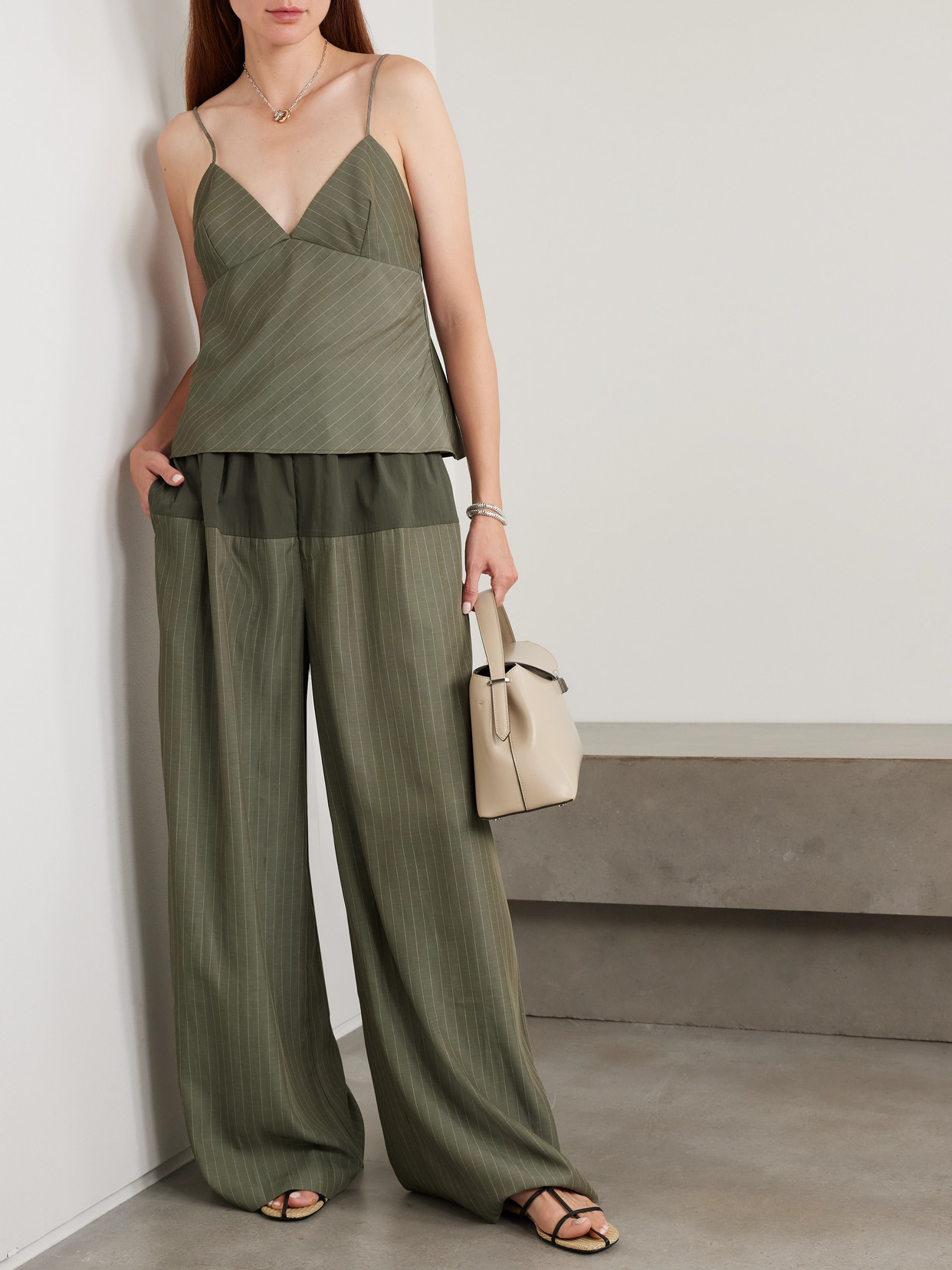 Pinstriped Twill Camisole