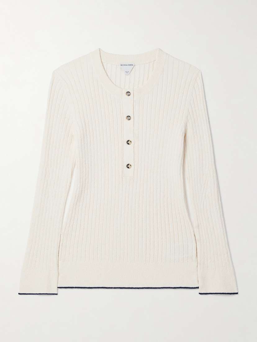 Bottega Veneta Ribbed Cotton-blend Bouclé Top