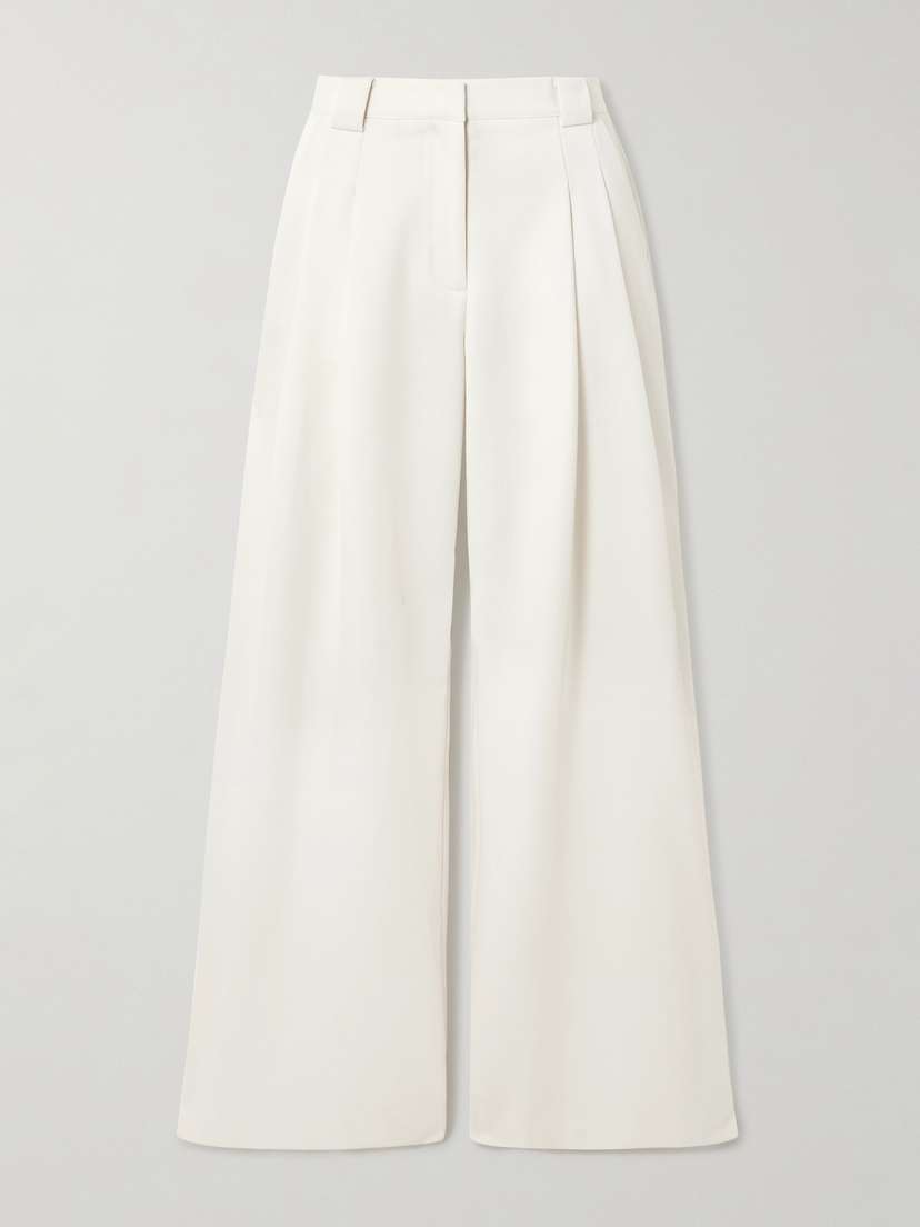 St. Agni Pleated Wool-blend Twill Wide-leg Pants