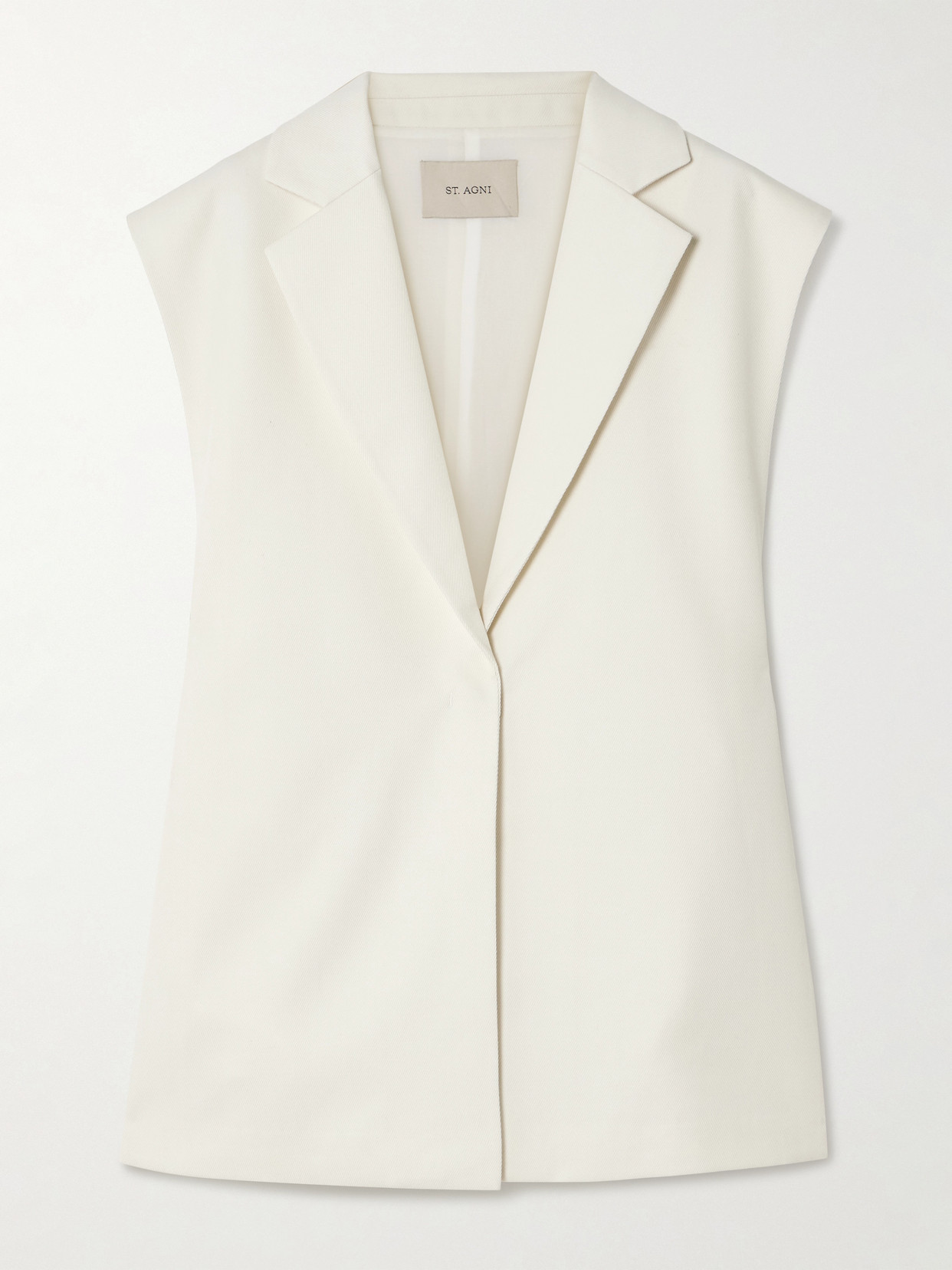 St Agni Tie-side Wool-blend Twill Vest In White