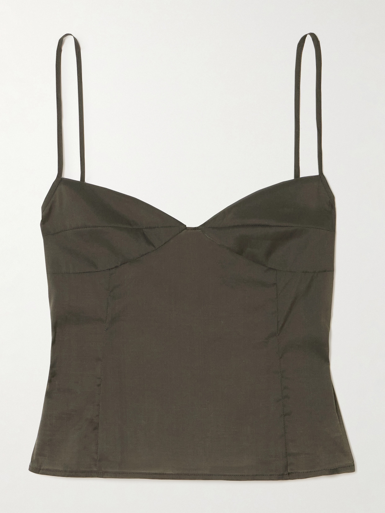St Agni Organza Camisole In Green