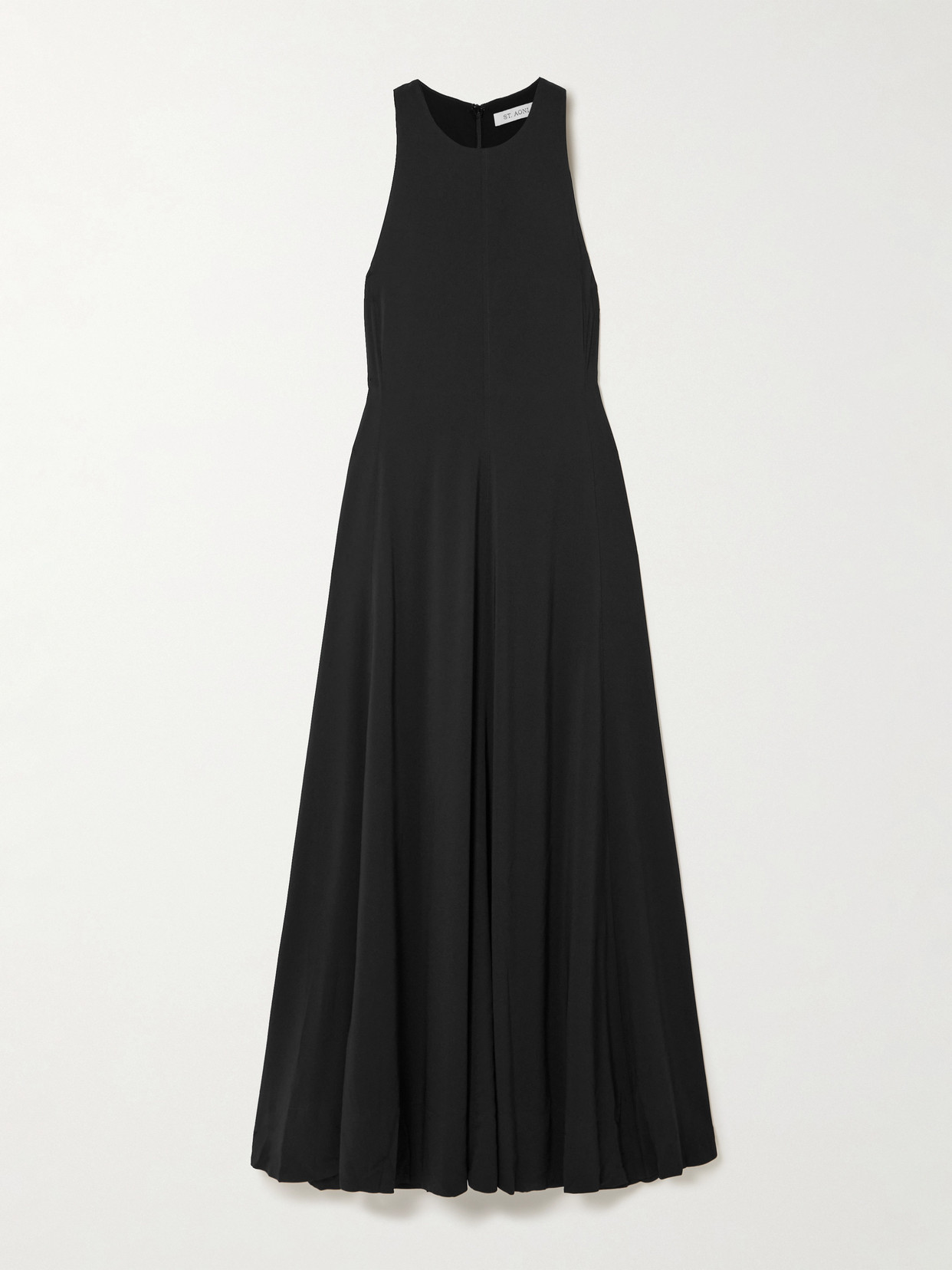 St Agni Crepe Maxi Dress In Black