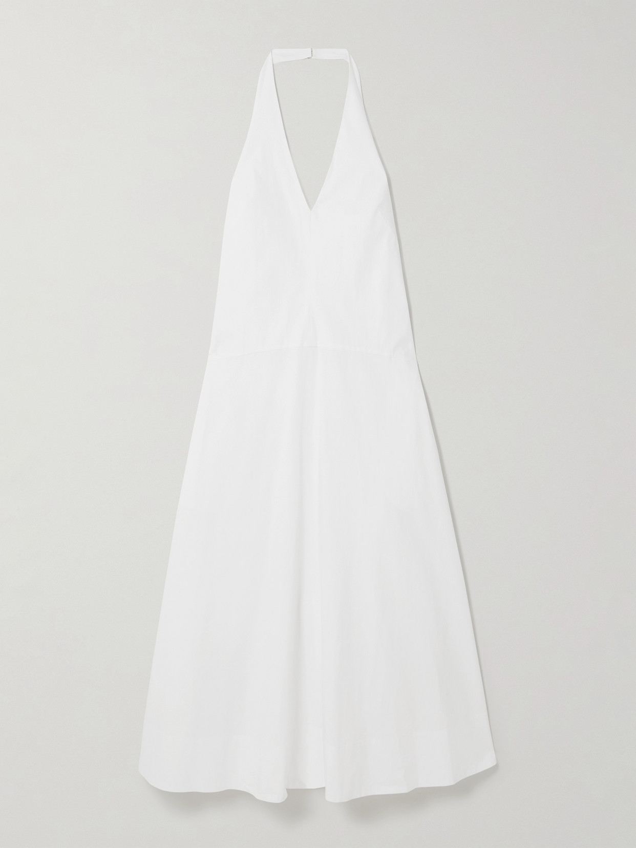 St Agni Crinkled Cotton-blend Poplin Halterneck Maxi Dress