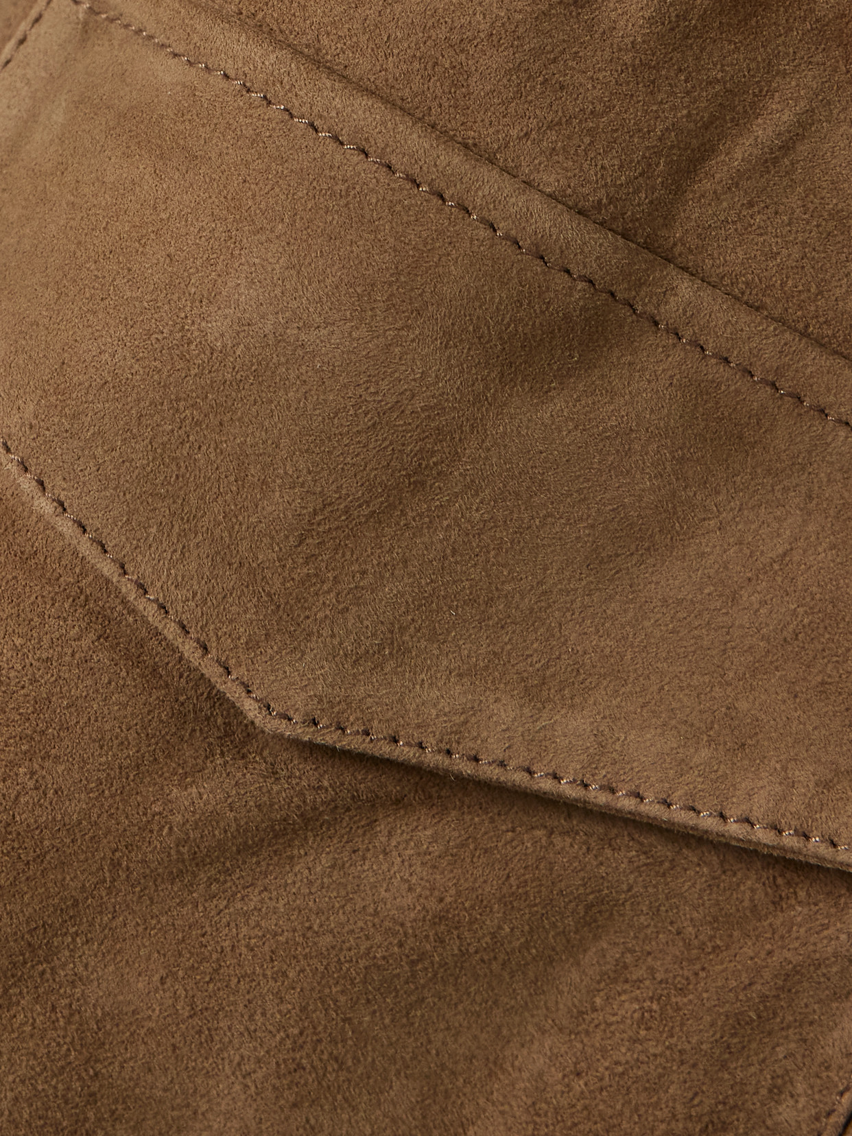 St Agni Utility Cocoon Suede Jacket In Brown