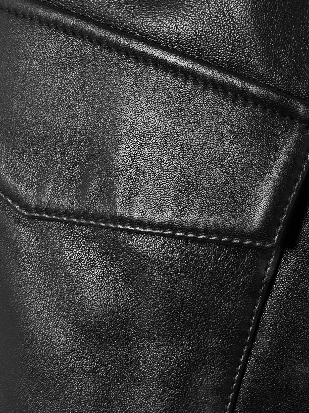 St Agni Utility Cocoon Leather Jacket In Black