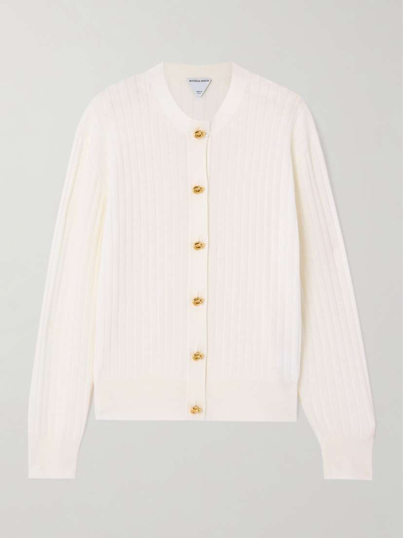 Bottega Veneta Ribbed Wool Cardigan