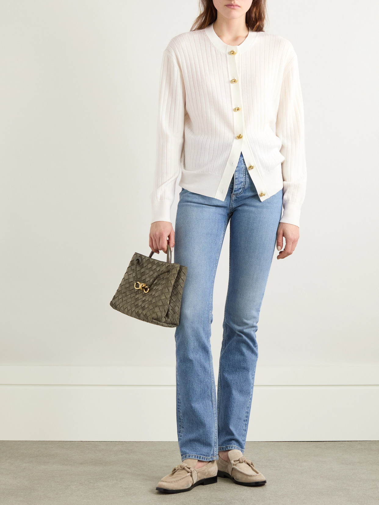 Bottega Veneta Ribbed Wool Cardigan