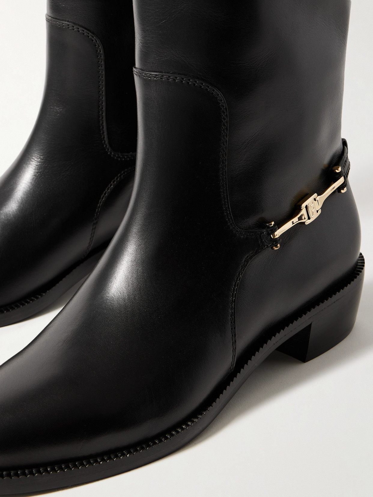 Therma Embellished Leather Knee Boots