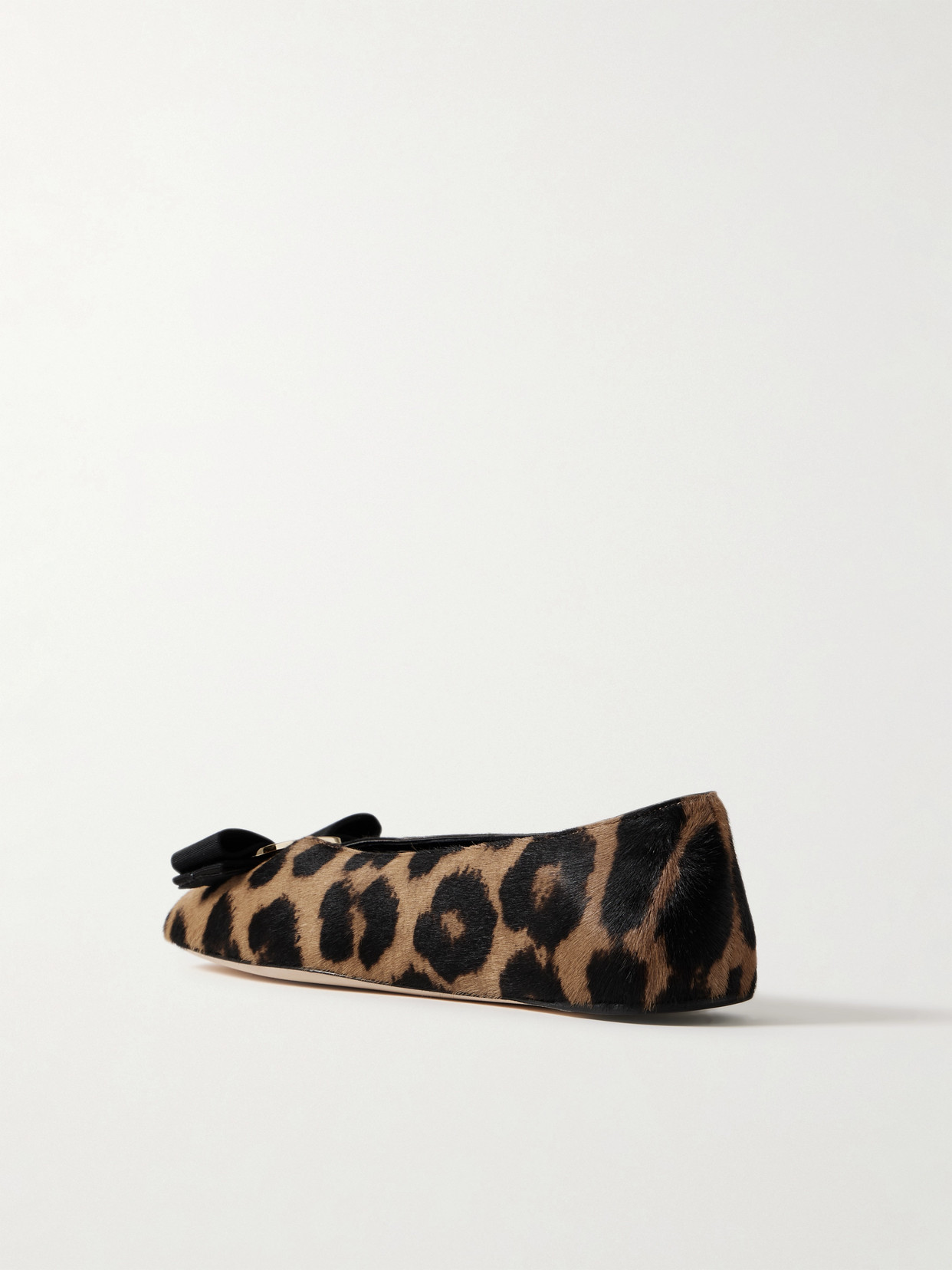 Ferragamo Vanna Leopard-print Calf Hair Ballet Flats In Animal Print