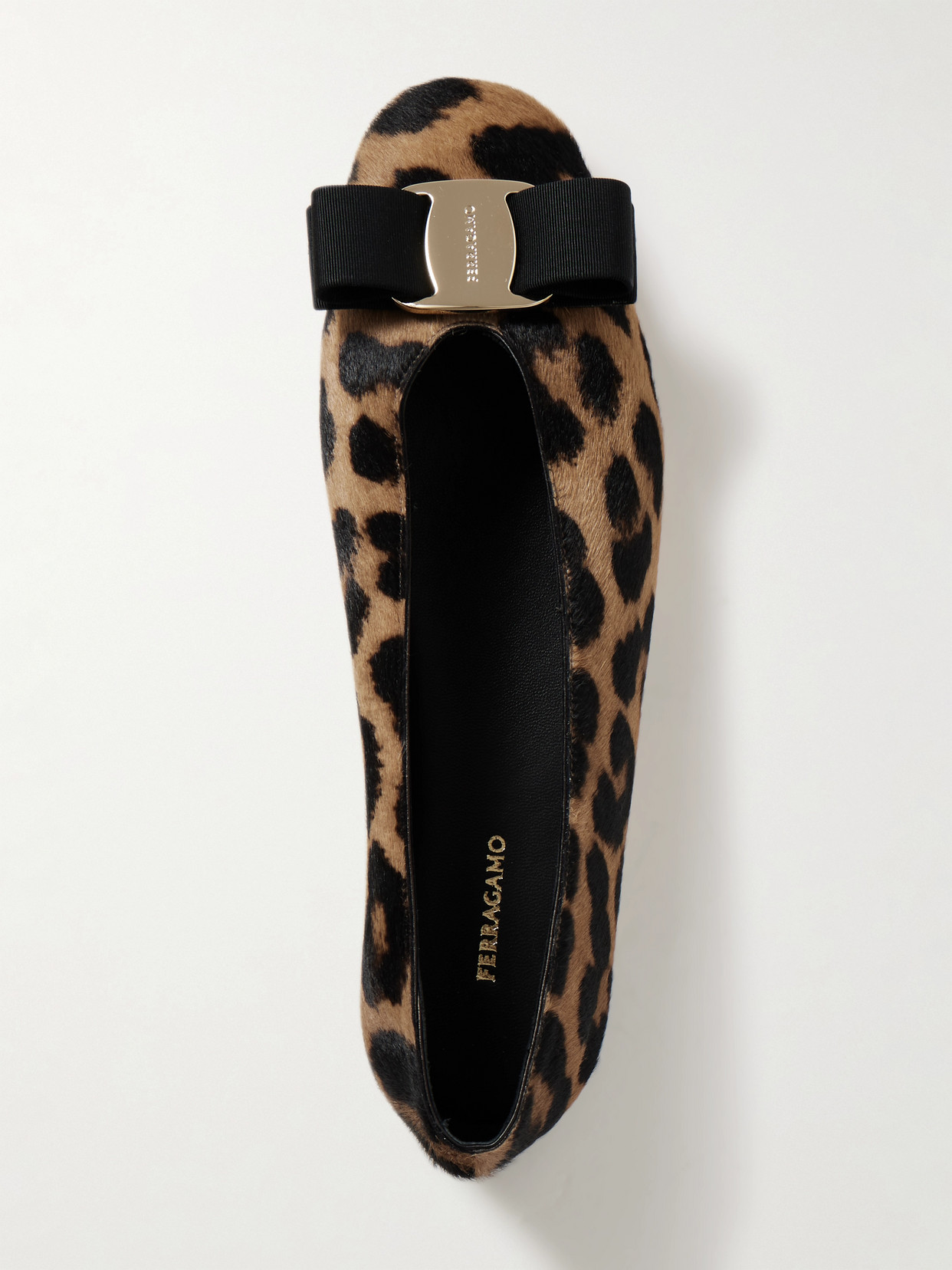 Ferragamo Vanna Leopard-print Calf Hair Ballet Flats In Animal Print