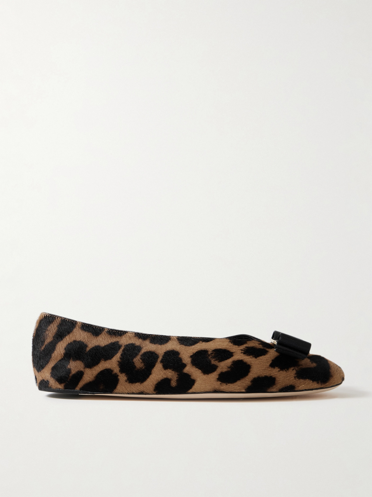 Ferragamo Vanna Leopard-print Calf Hair Ballet Flats In Animal Print
