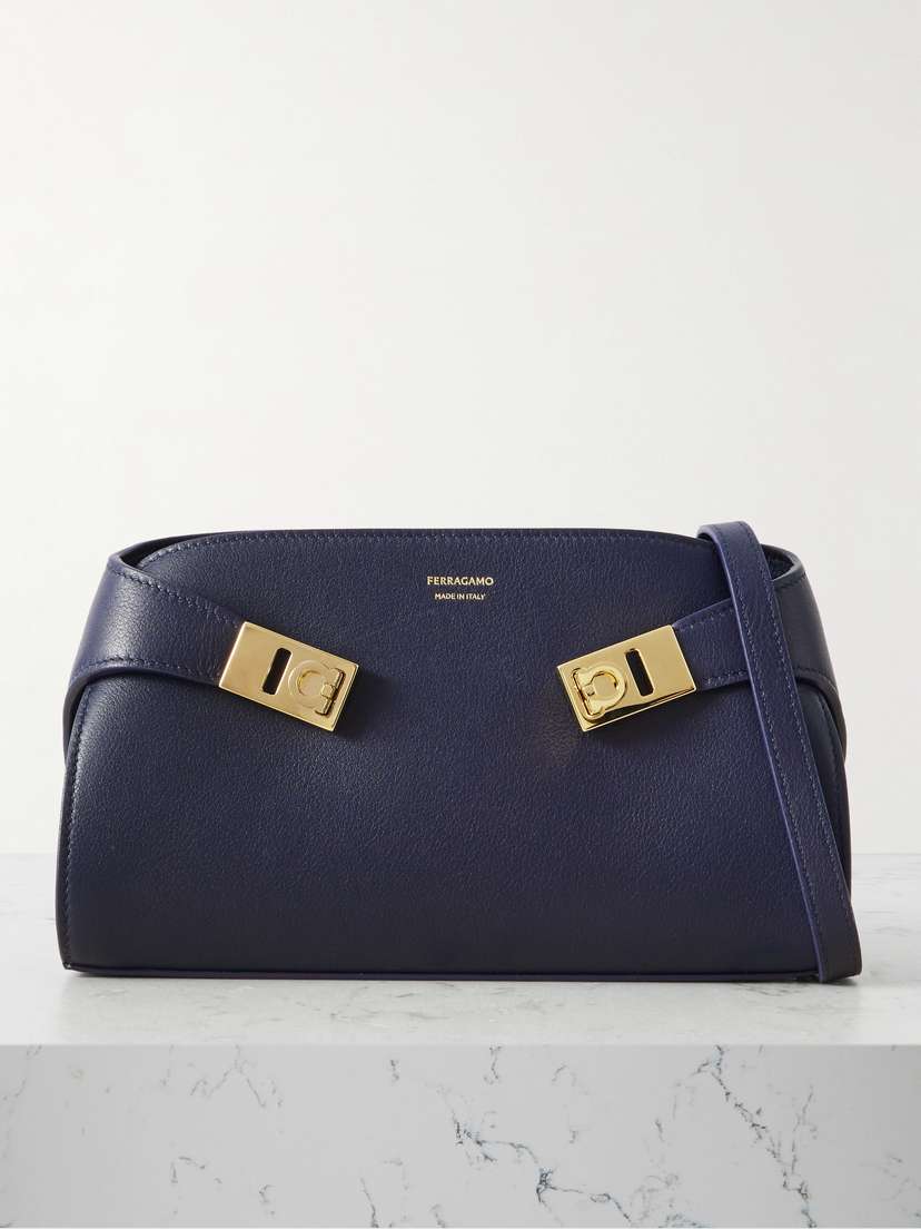 Ferragamo Hug Embellished Textured-leather Shoulder Bag