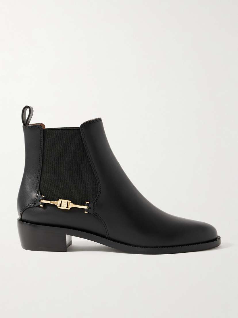 Ferragamo Embellished Leather Chelsea Boots